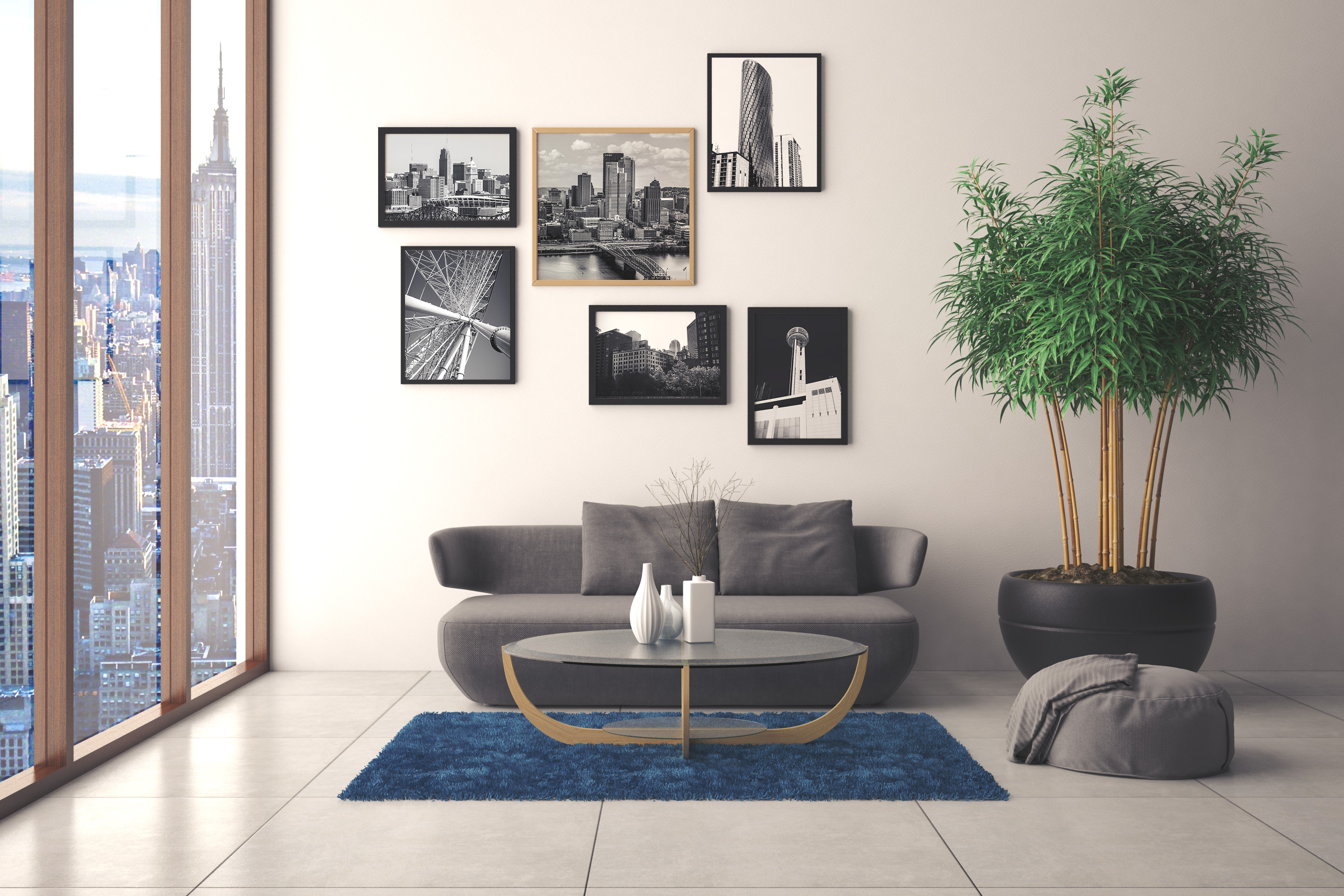 Black and white architecture gallery wall framed prints by Dan Sproul